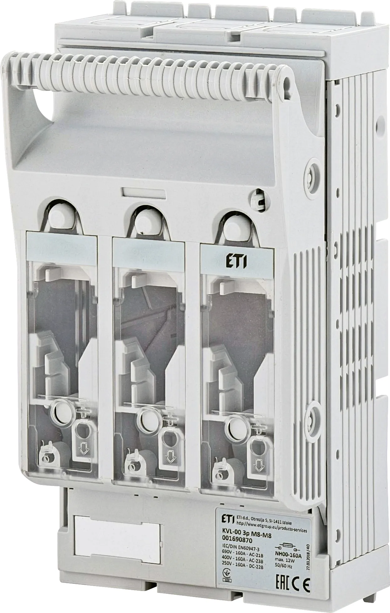 Biztosítos szakaszoló KVL-00 3p M8-M8 001690870