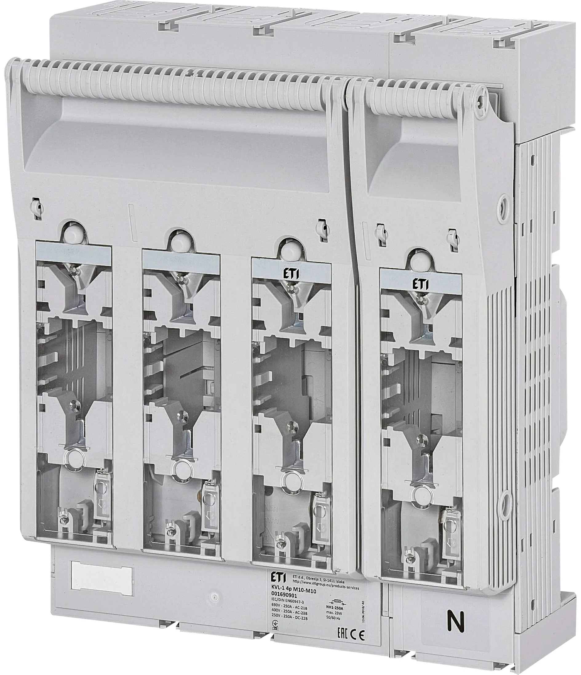 Biztosítos szakaszoló KVL-1 4p M10-M10 001690901