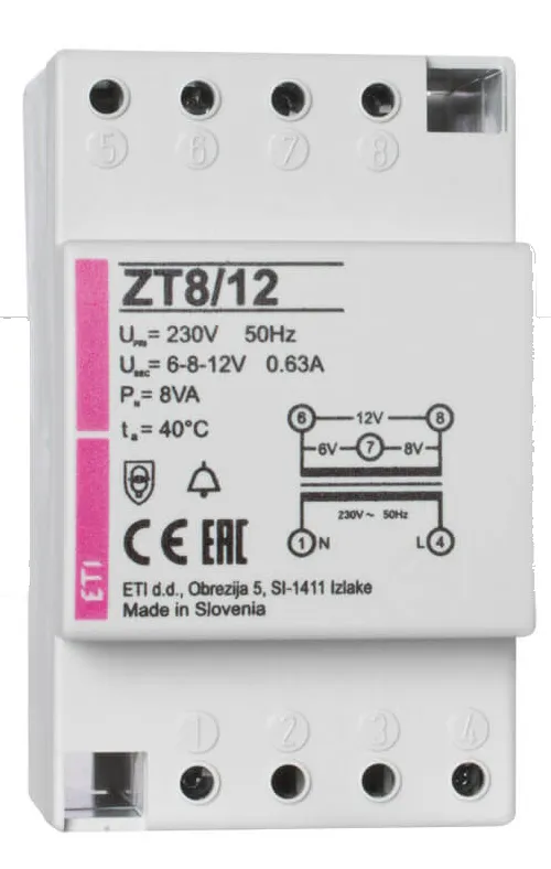Csengőtranszformátor ZT 8/12 002411006