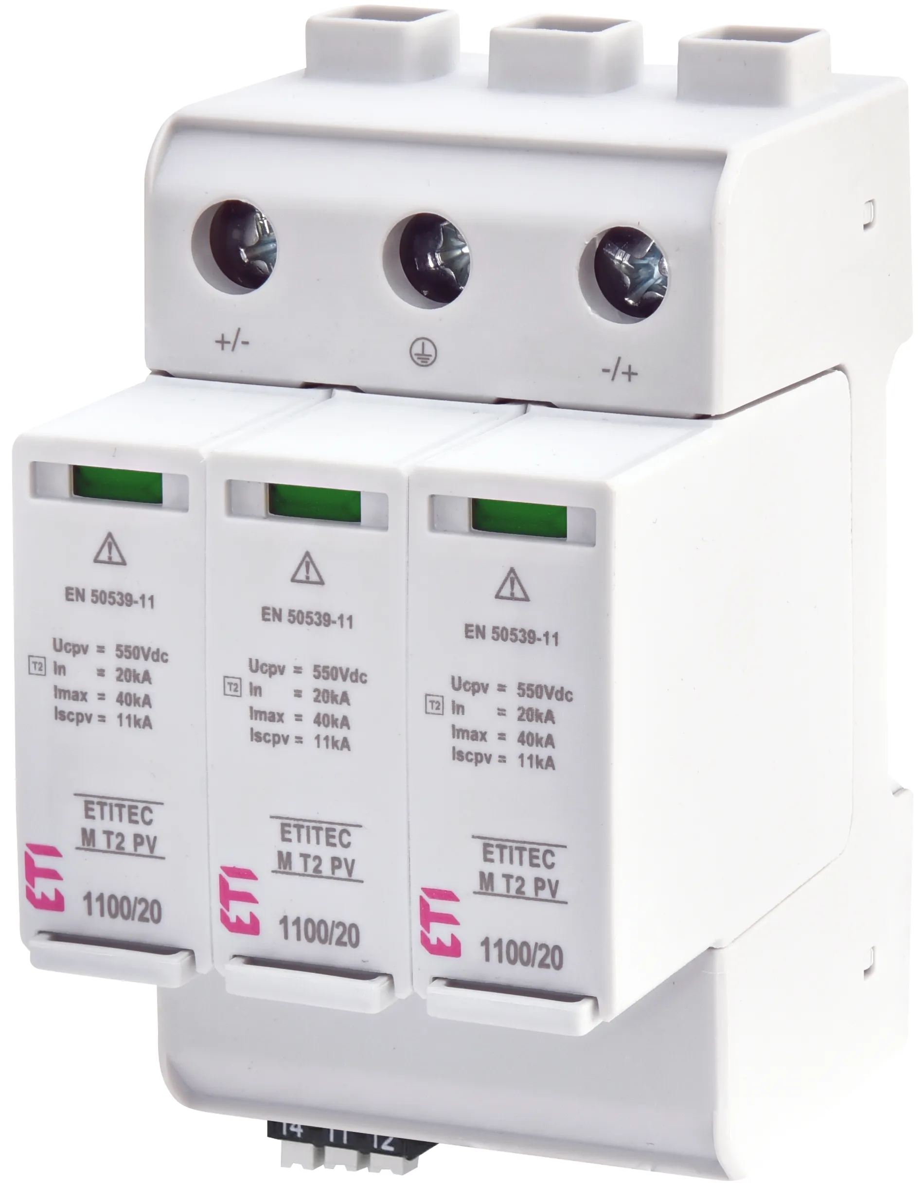 Túlfeszültség levezető ETITEC M T2 PV 1100/20 Y RC 002440516