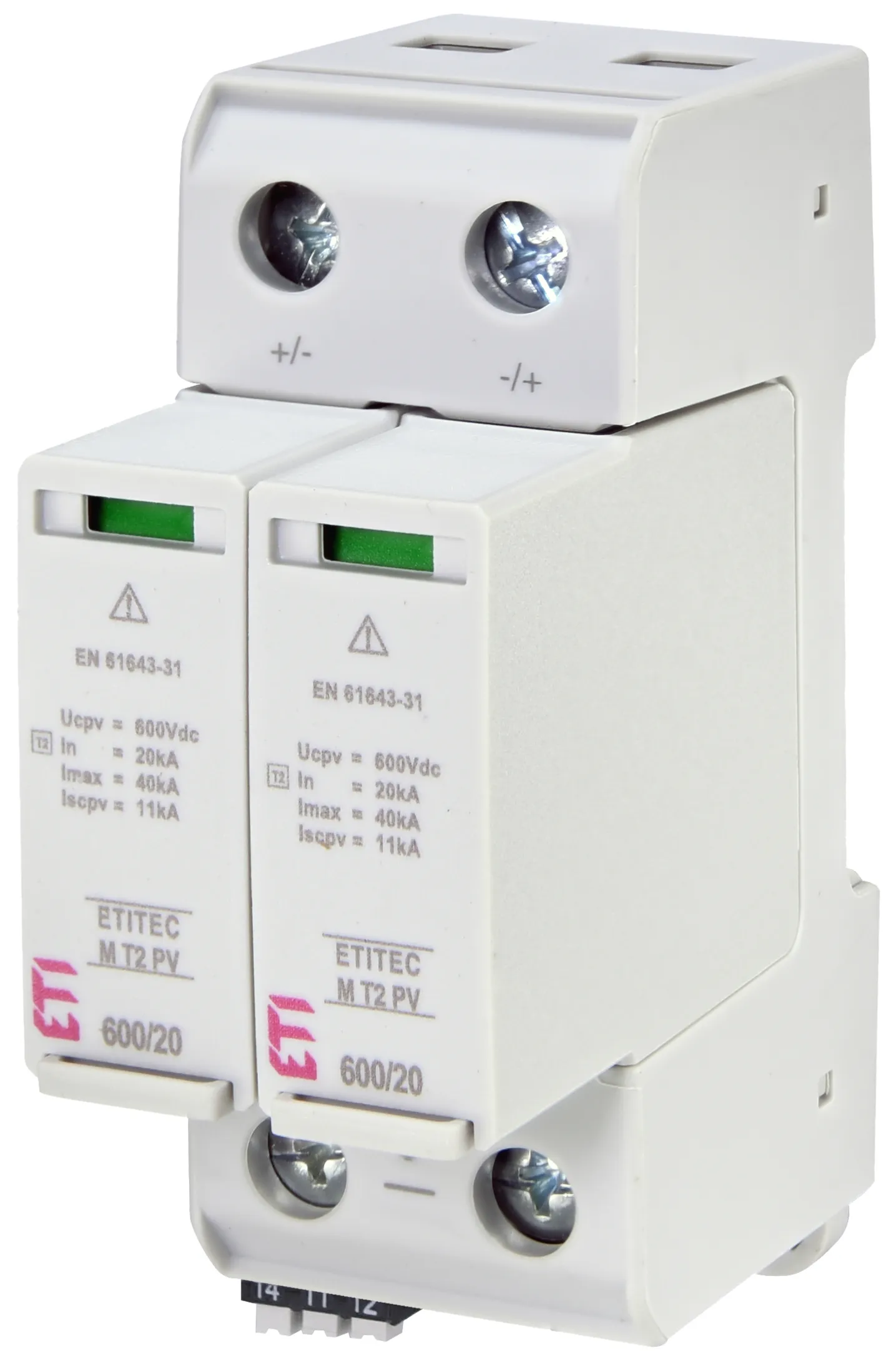 Túlfeszültség levezető ETITEC M T2 PV 600/20 RC 002440621
