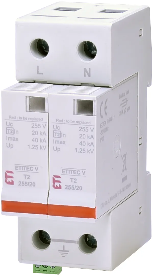 Túlfeszültség levezető ETITEC V T2 255/20 2+0 RC 002442959