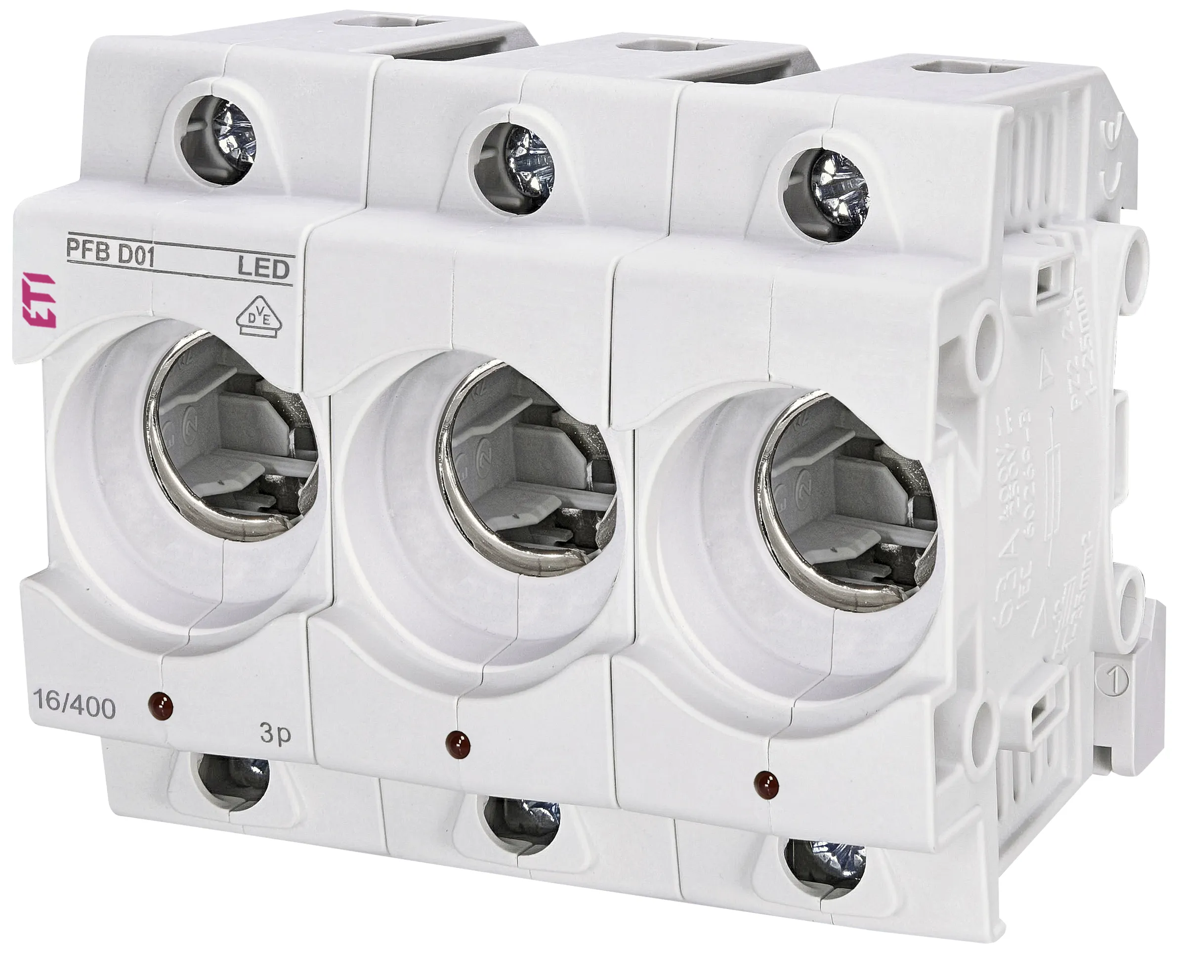 Biztosító foglalat PFB D01 3p LED 002510014