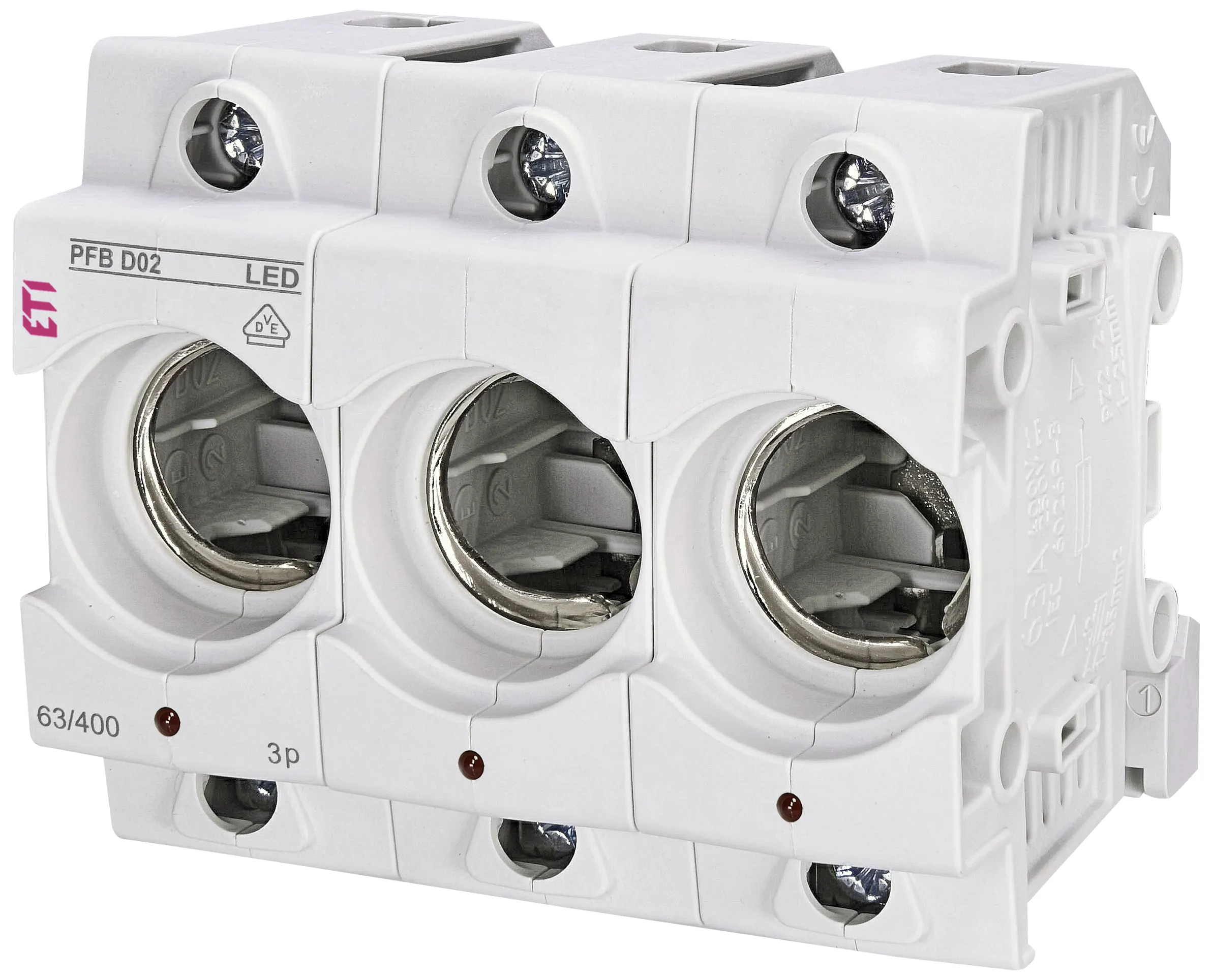 Biztosító foglalat PFB D02 3p LED 002510024