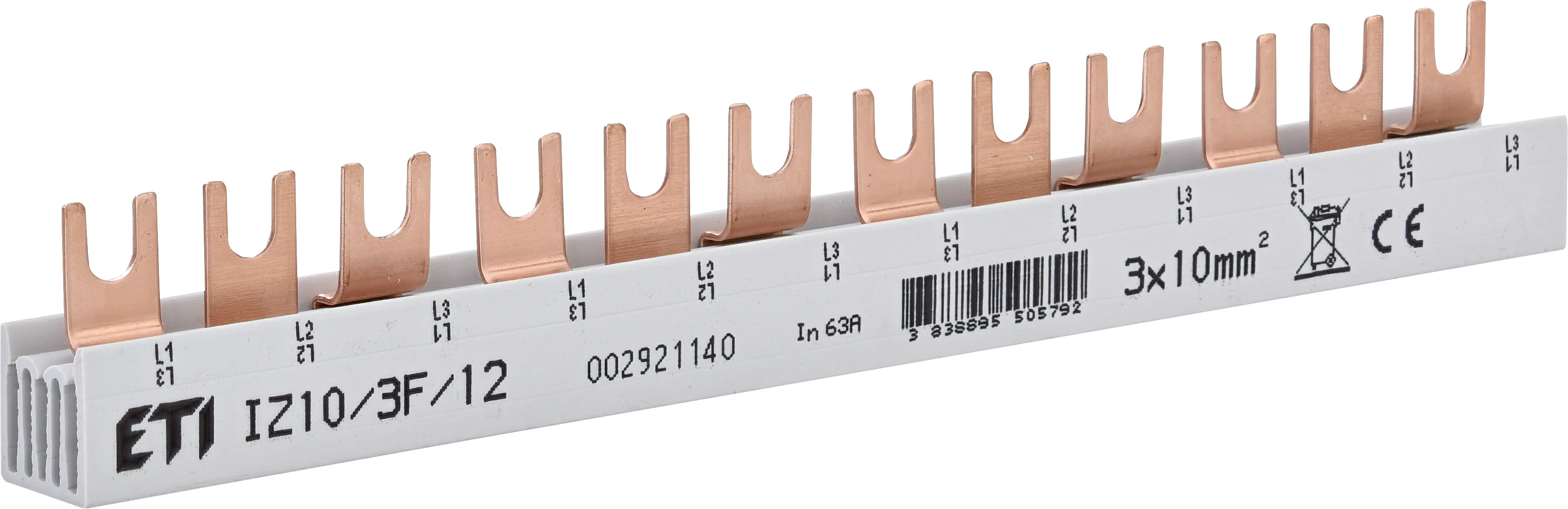 Szigetelt gyűjtősín IZ10/3F/12 002921140