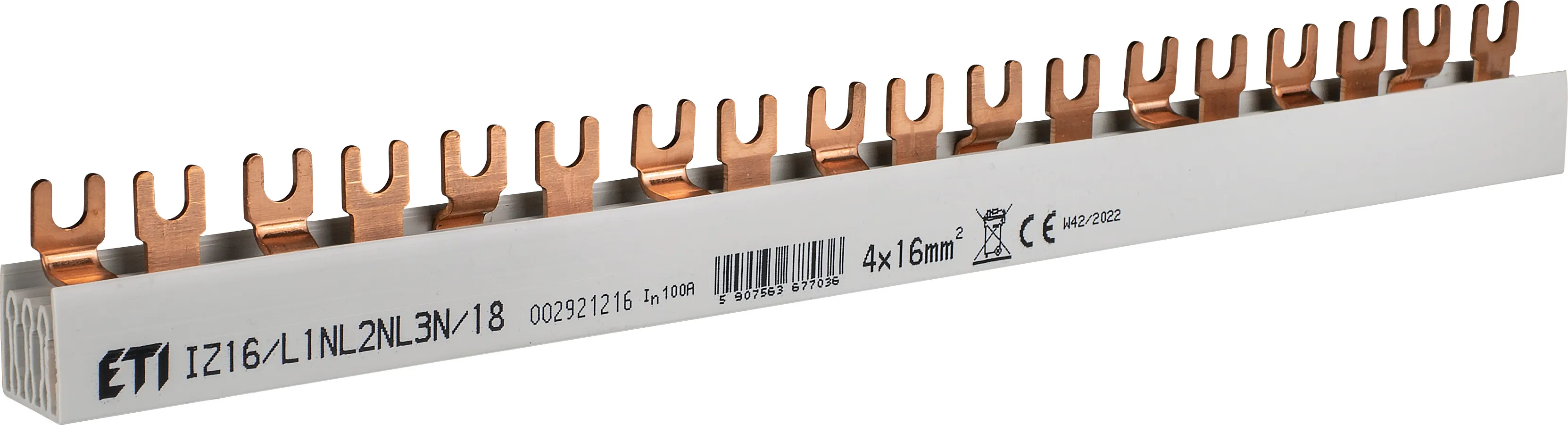 Szigetelt gyűjtősín IZ16/L1NL2NL3N/18 002921216