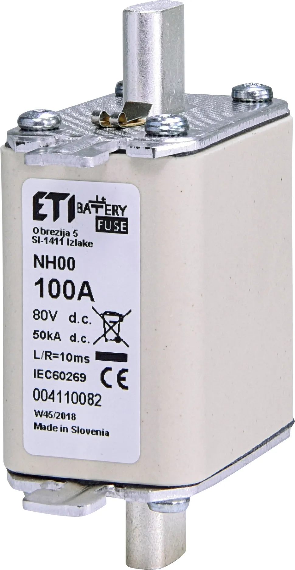 Olvadóbiztosító NH00 gBat 100A/80V DC 004110082
