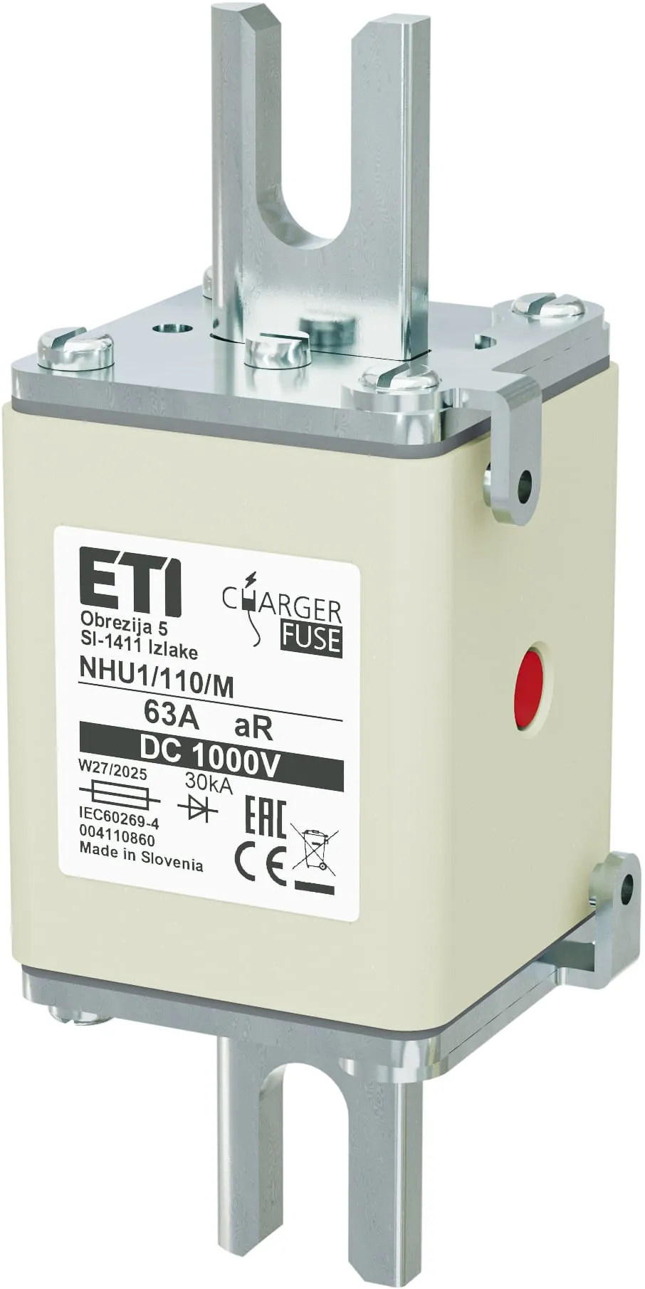 Olvadóbiztosító NHU1/110/M aR 63A/1000V DC 004110860