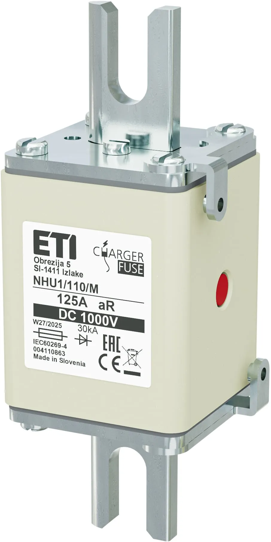 Olvadóbiztosító NHU1/110/M aR 125A/1000V DC 004110863