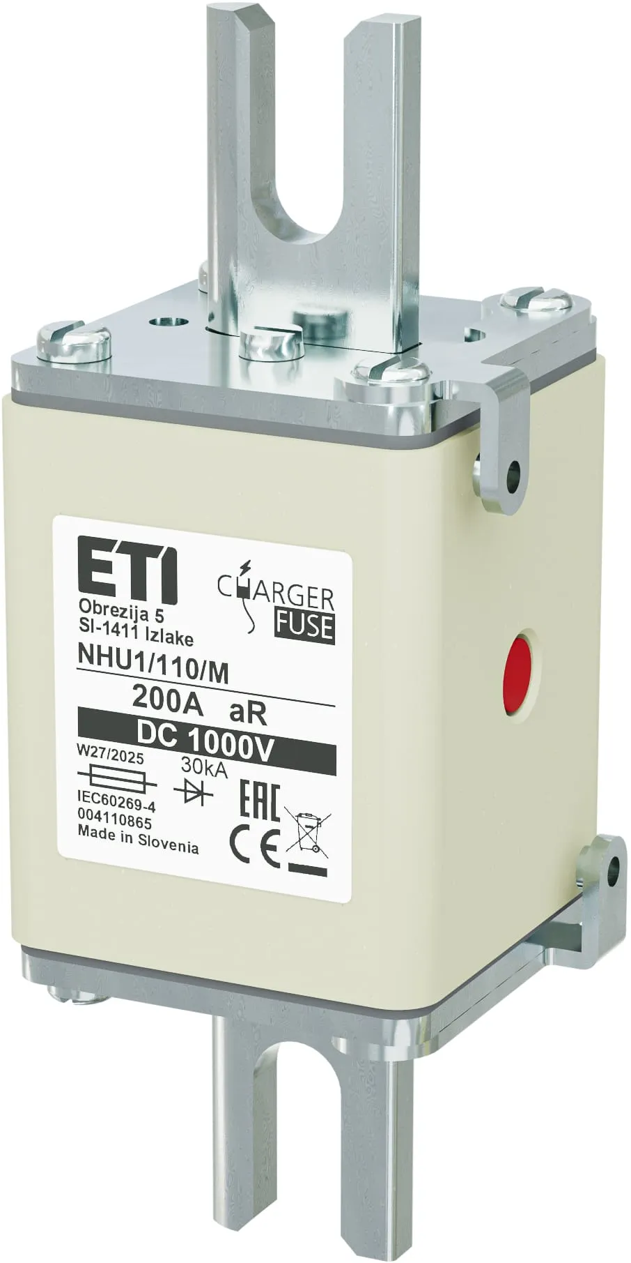 Olvadóbiztosító NHU1/110/M aR 200A/1000V DC 004110865