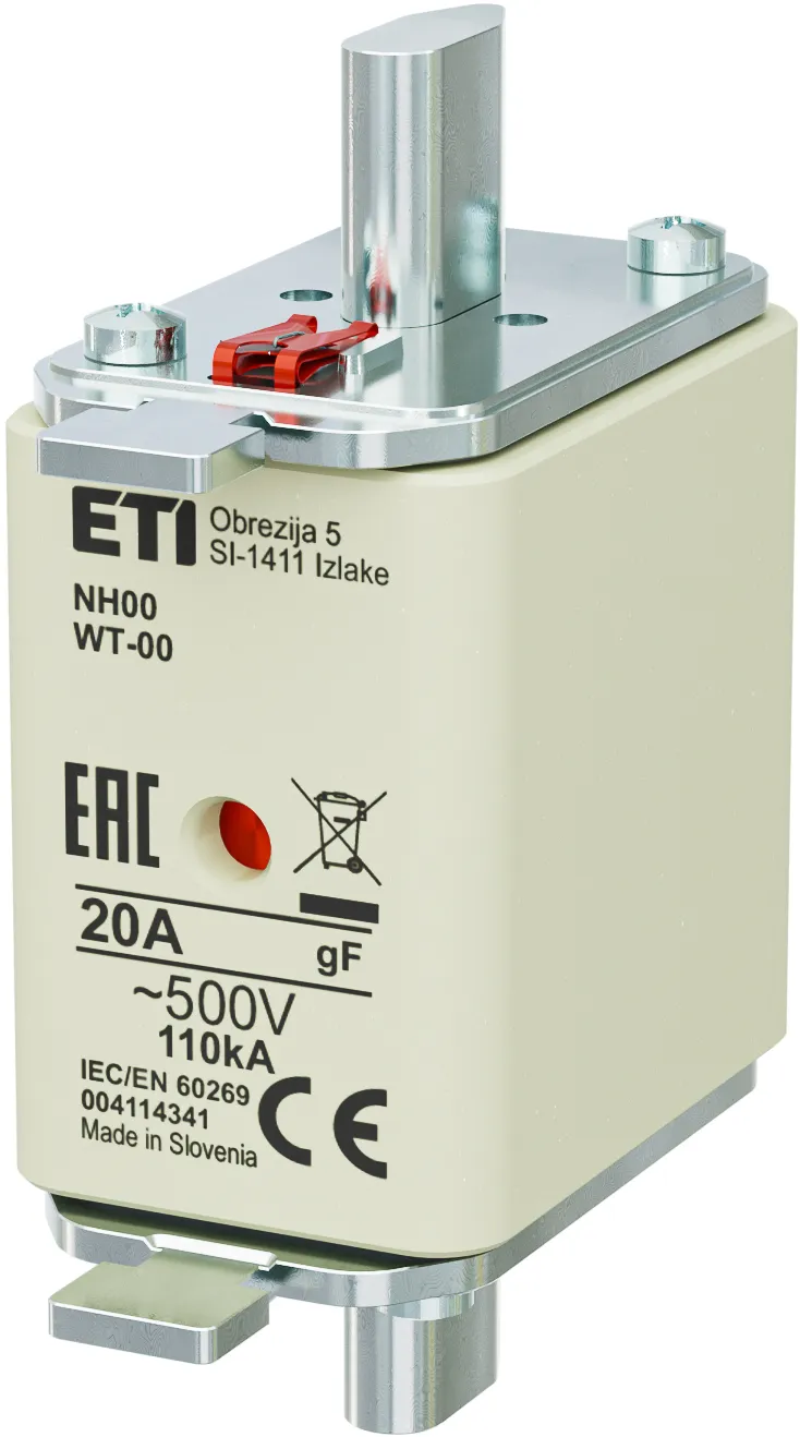 Olvadóbiztosító NH00/WT-00 gF 20A/500V 004114341
