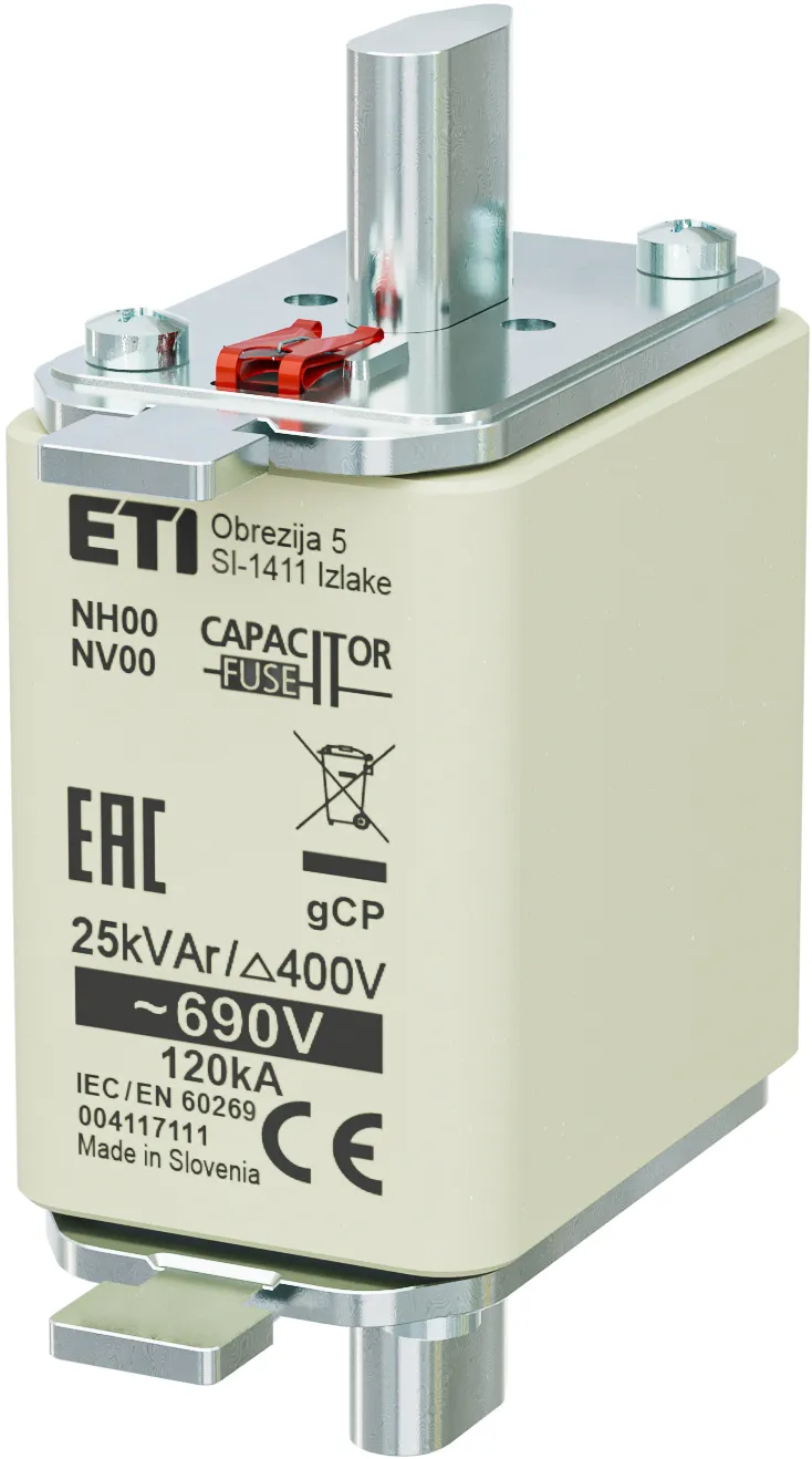 Olvadóbiztosító NH00 gCP 25kVAr/690V 004117111