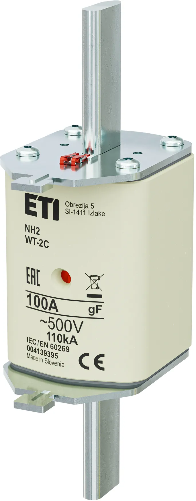 Olvadóbiztosító NH2/WT-2C gF 100A/500V 004139395