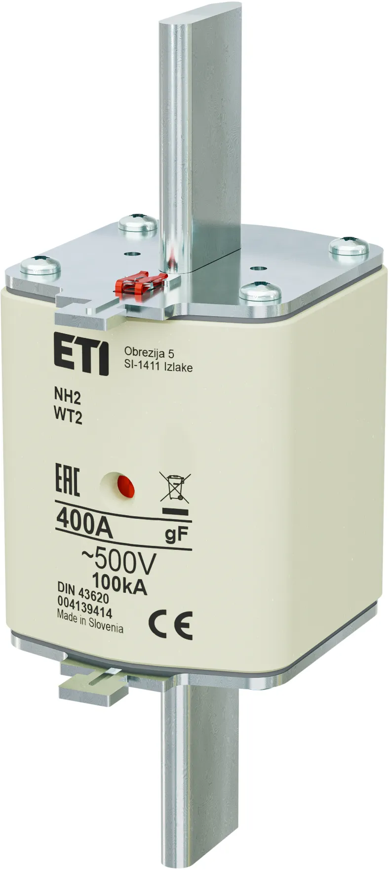 Olvadóbiztosító NH2/WT-2 gF 400A/500V 004139414