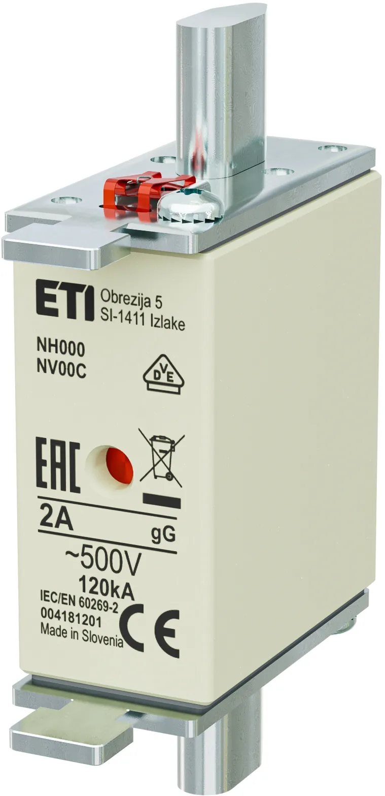 Olvadóbiztosító NH000 gG 2A/500V 004181201