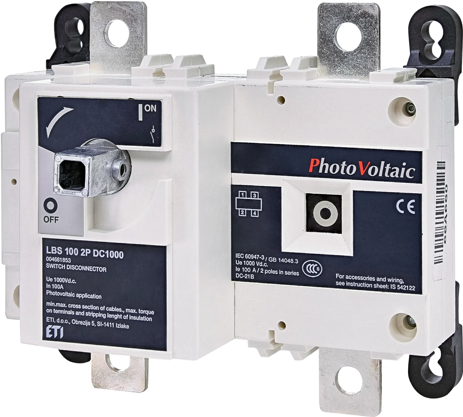 PV szakaszoló kapcsoló LBS 100 2P DC1000 004661853