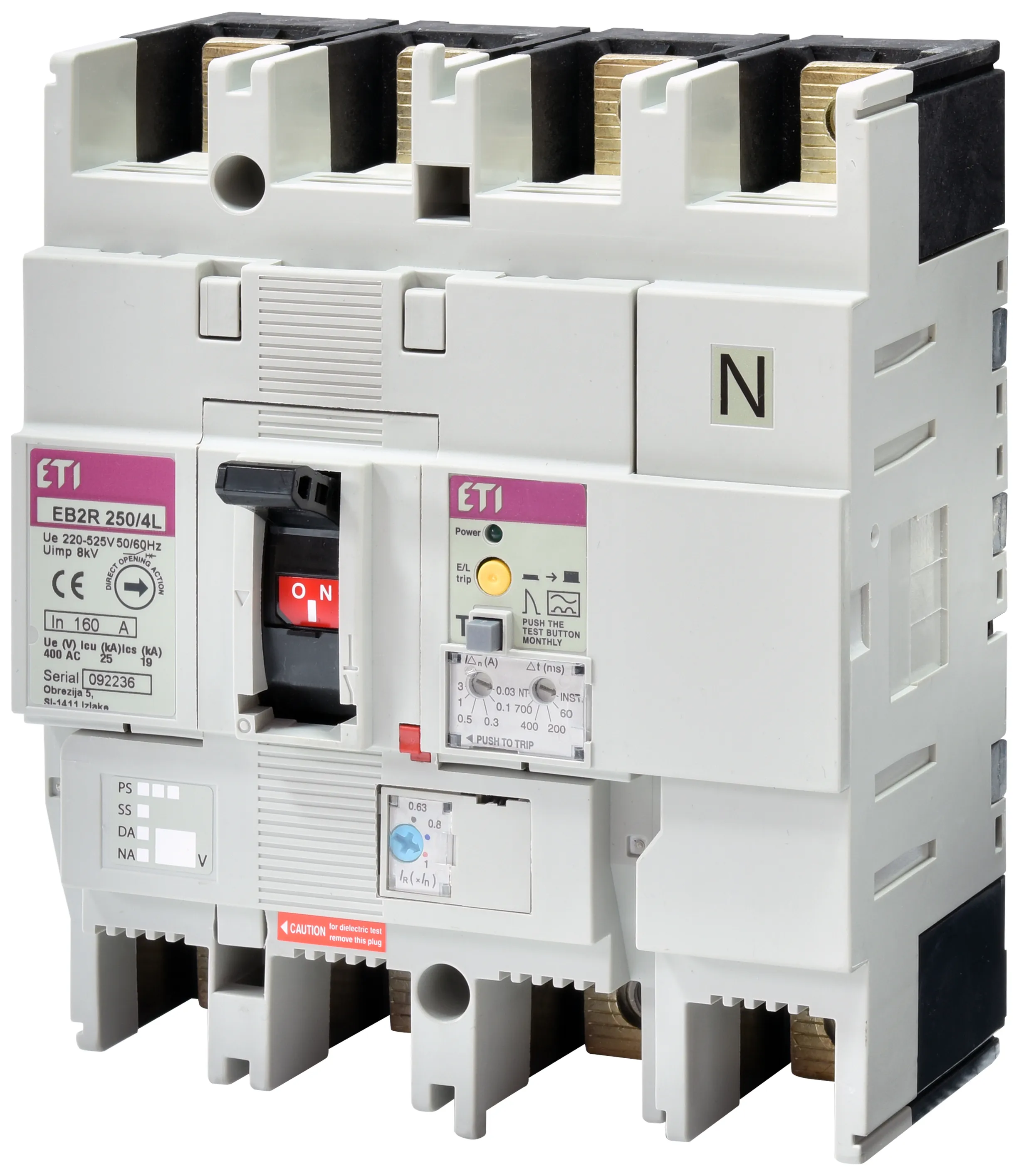 Öntöttházas megszakító EB2R 250/4L 160A 4P 004671583