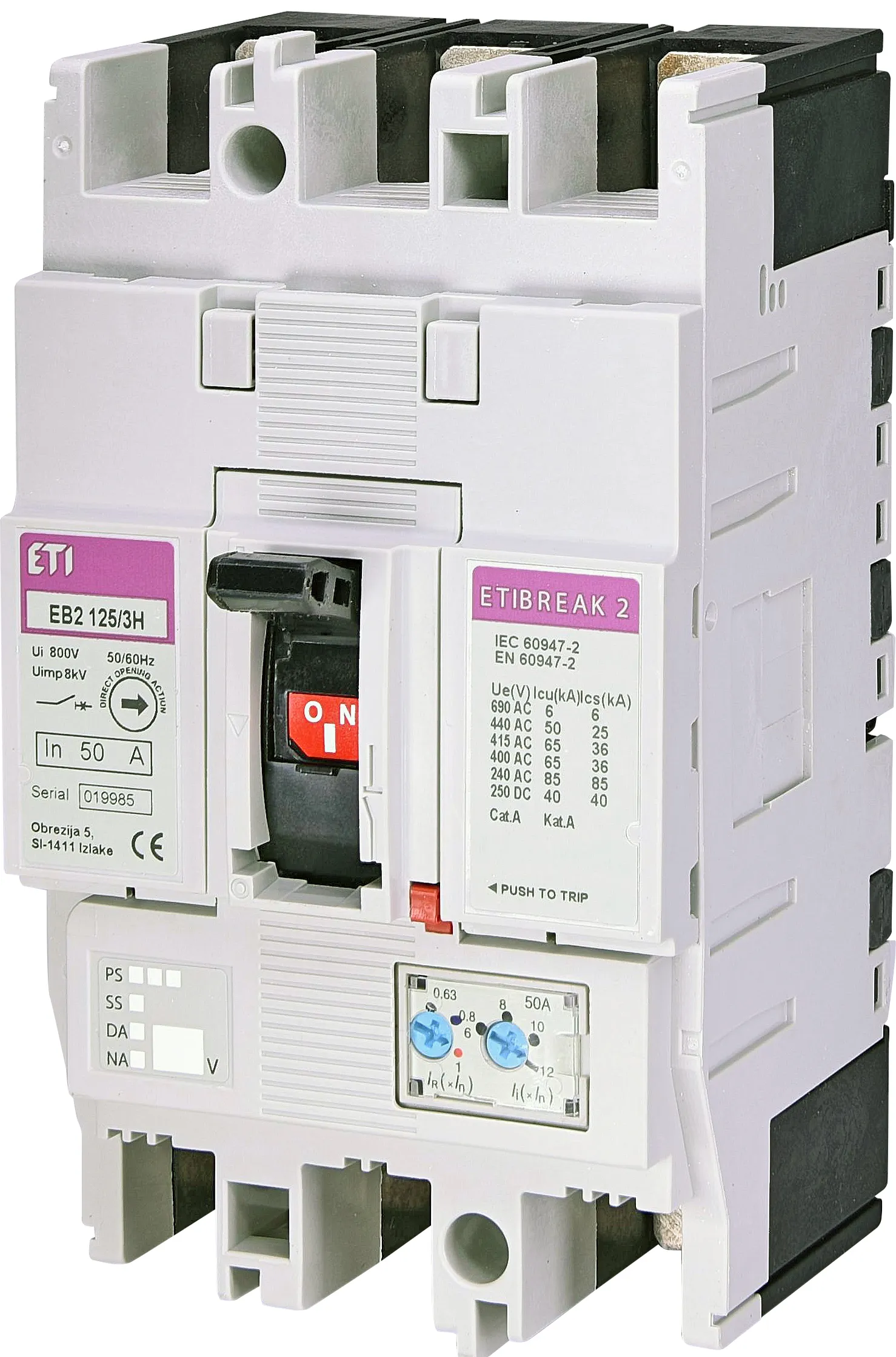 Öntöttházas megszakító EB2 125/3H 125A 3p 004672106