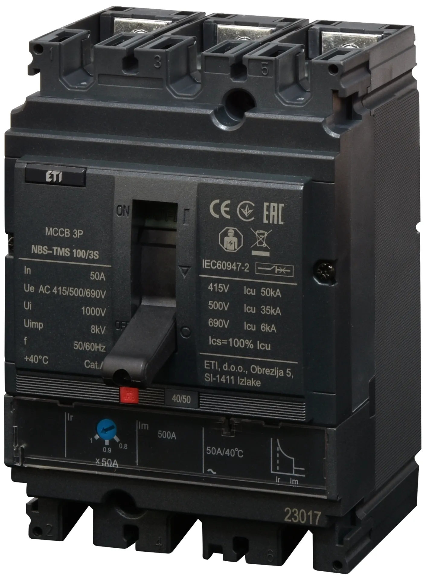 Öntöttházas megszakító NBS-TMS 100/3S  50A 3P 004673024