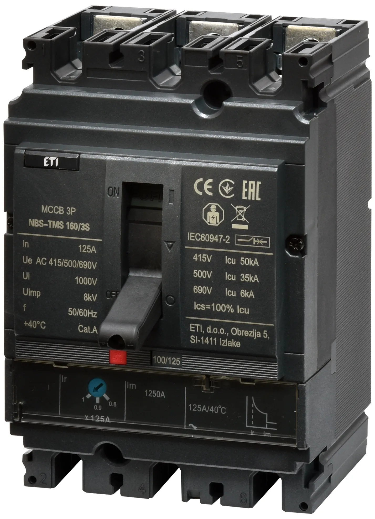 Öntöttházas megszakító NBS-TMS 160/3S 125A 3P 004673028